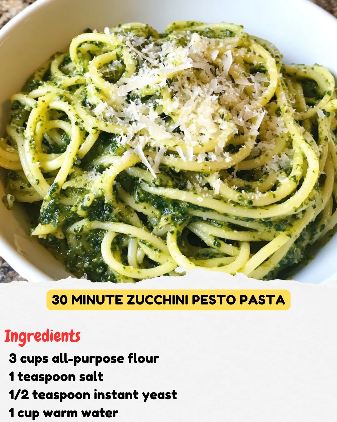 30 Minute Zucchini Pesto Pasta