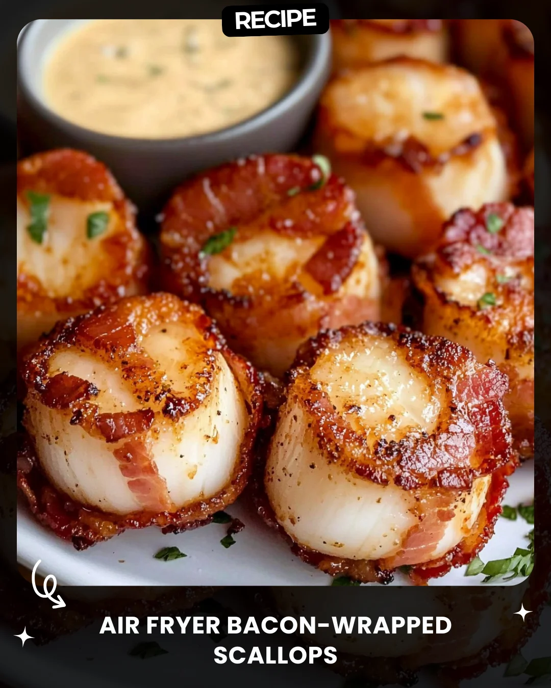Air Fryer Bacon-Wrapped Scallops