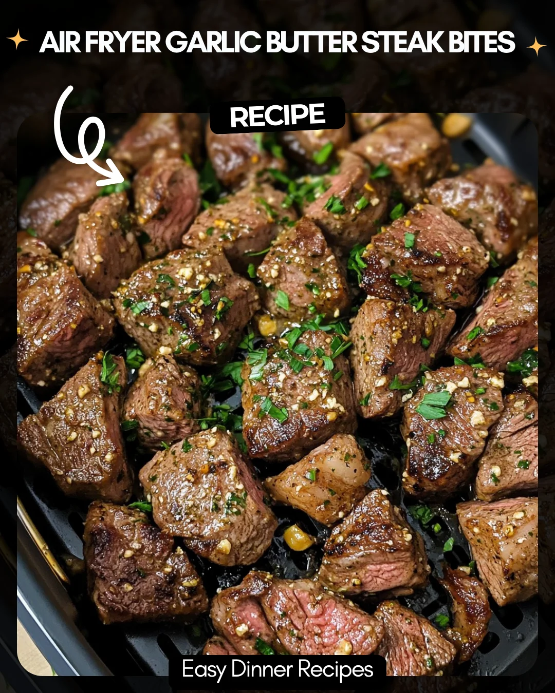 Air Fryer Garlic Butter Steak Bites