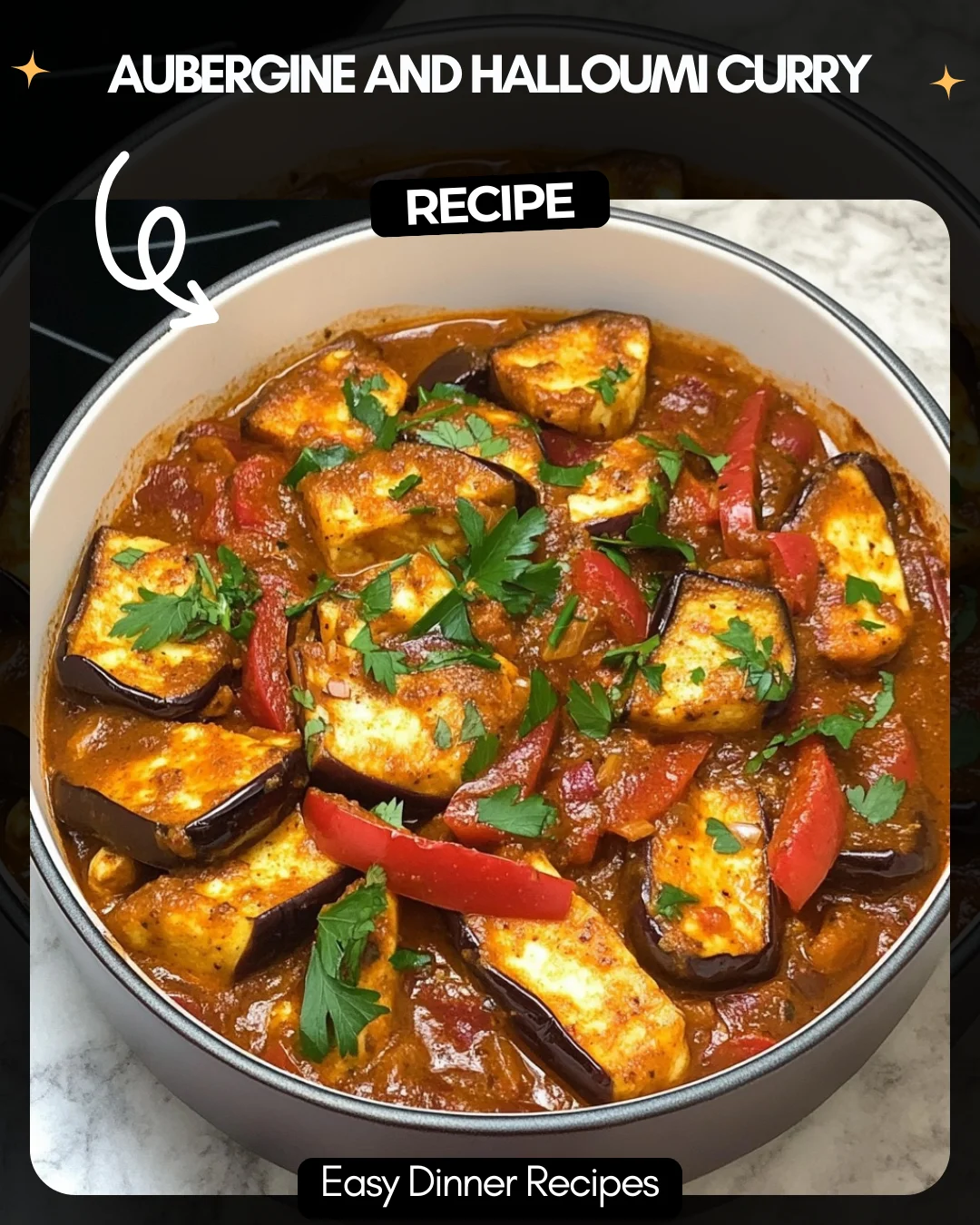 Aubergine and Halloumi Curry