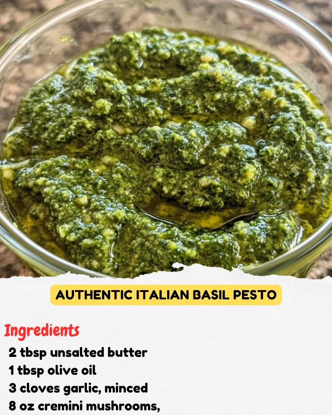 Authentic Italian Basil Pesto