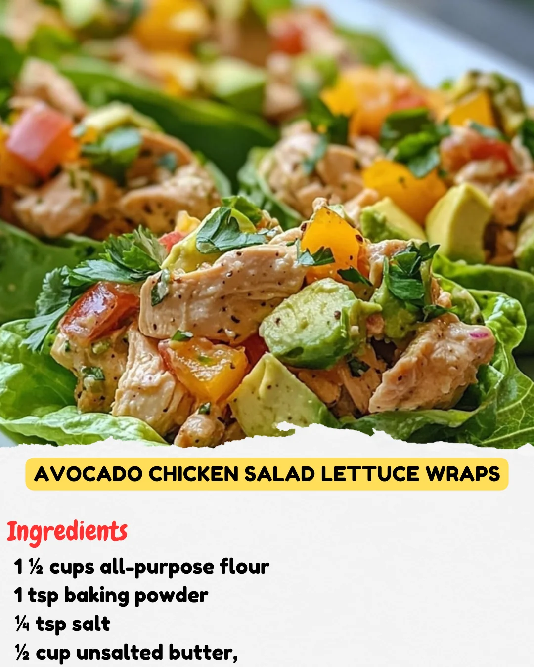 Avocado Chicken Salad Lettuce Wraps