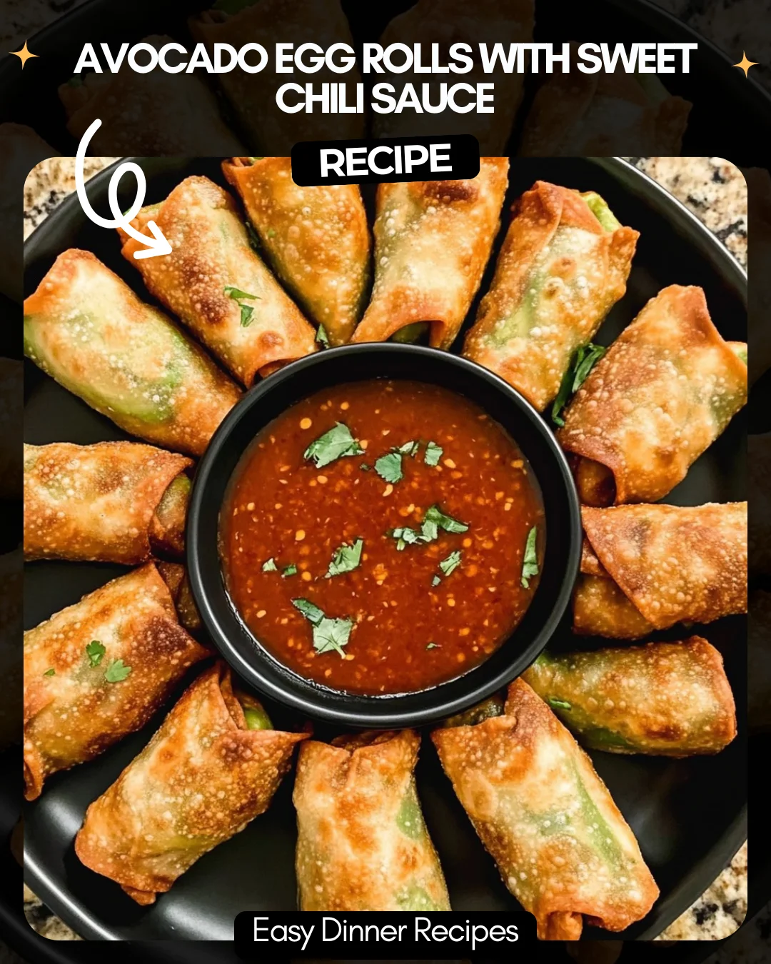 Avocado Egg Rolls with Sweet Chili Sauce