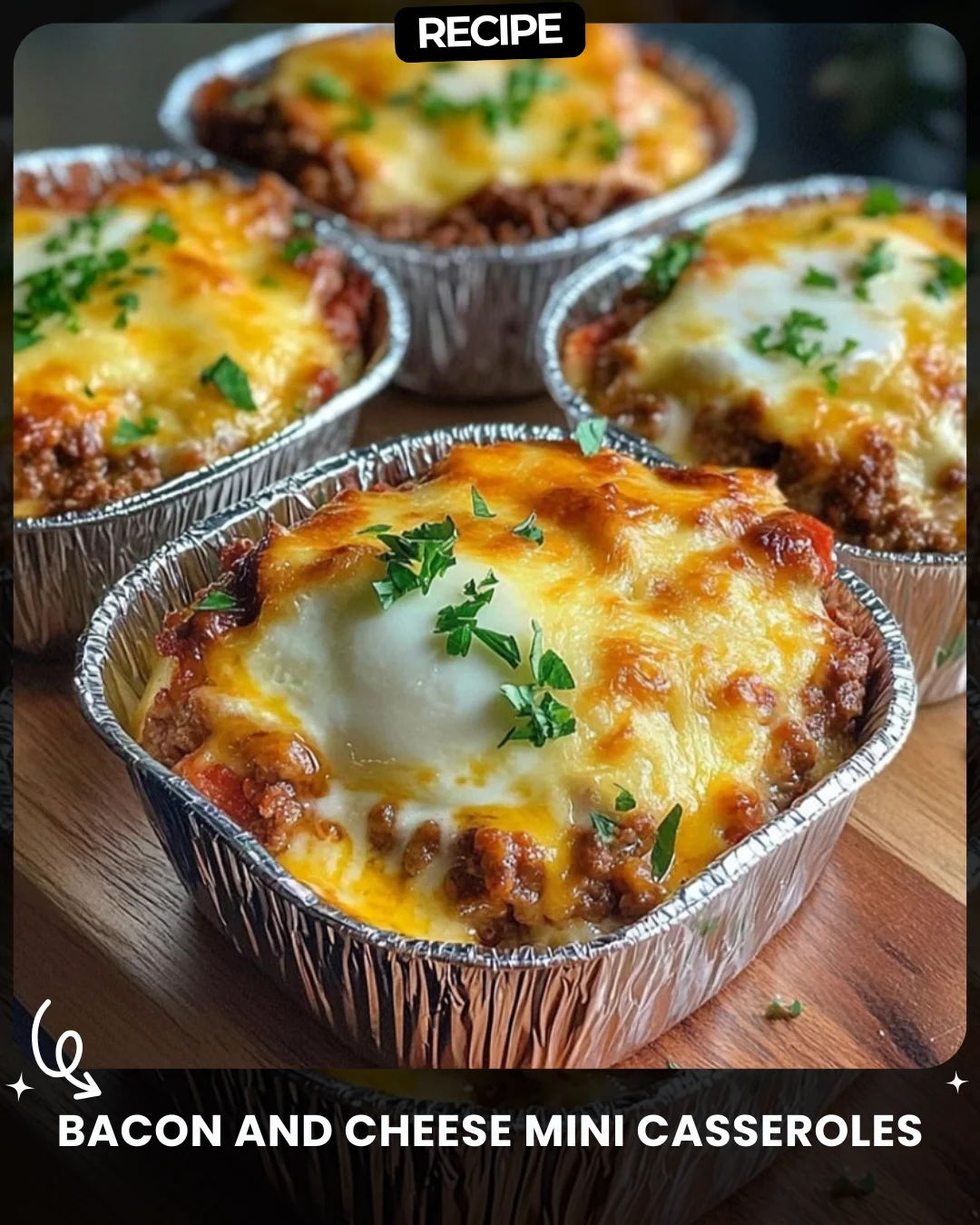 Bacon and Cheese Mini Casseroles
