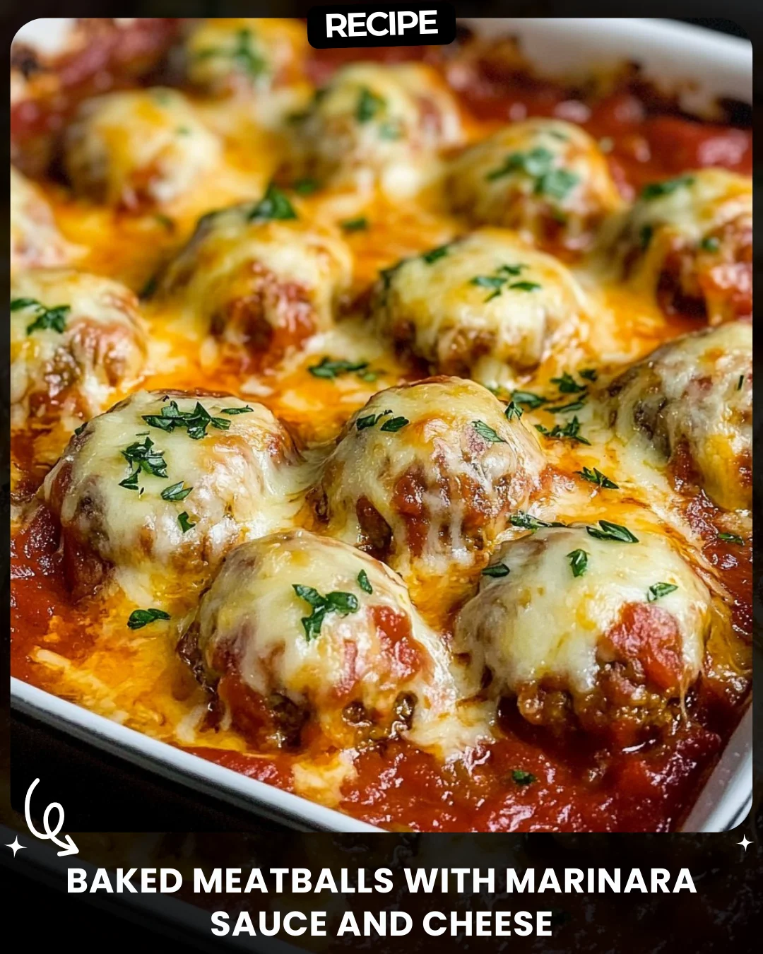 Baked Meatballs with Marinara Sauce and Cheese