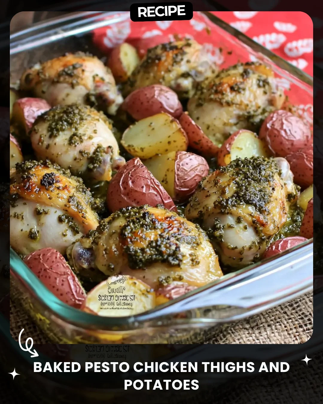 Baked Pesto Chicken Thighs and Potatoes