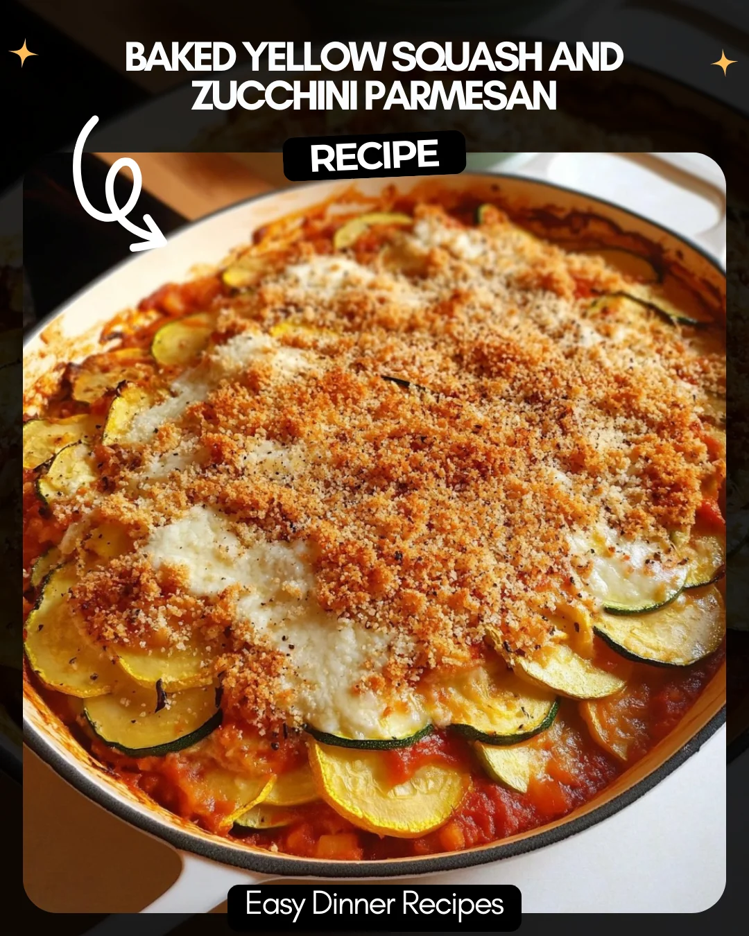 Baked Yellow Squash and Zucchini Parmesan