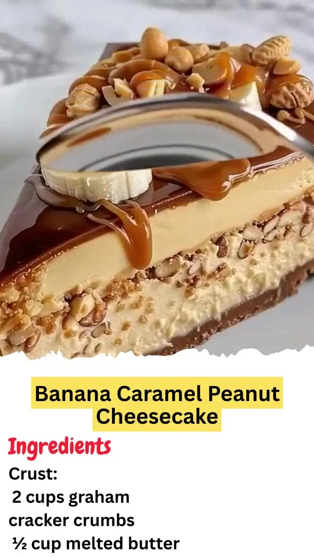 Banana Caramel Peanut Cheesecake