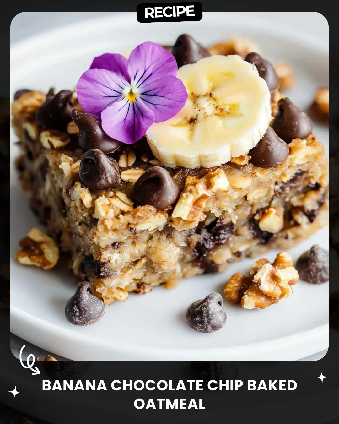 Banana Chocolate Chip Baked Oatmeal