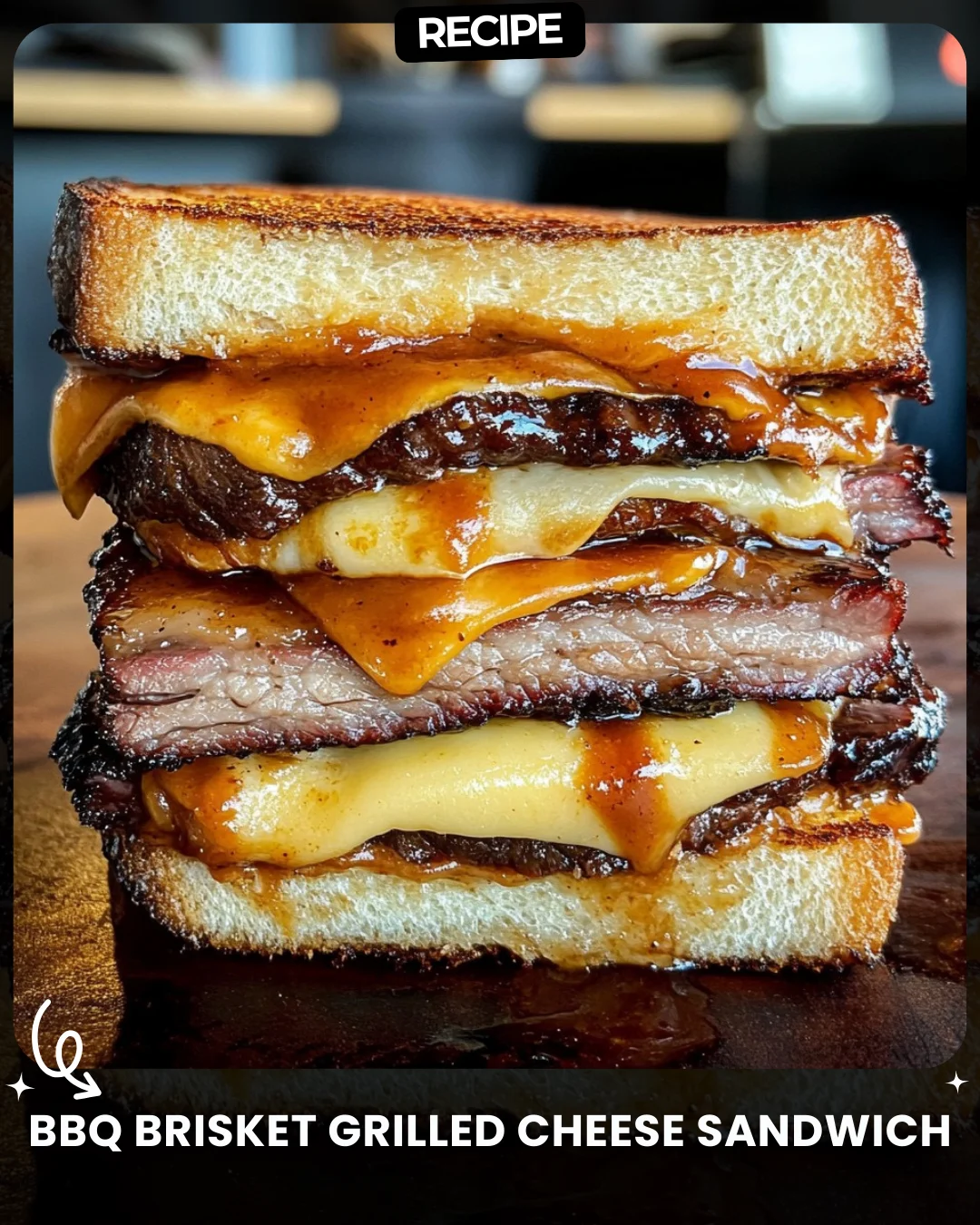 BBQ Brisket Grilled Cheese Sandwich