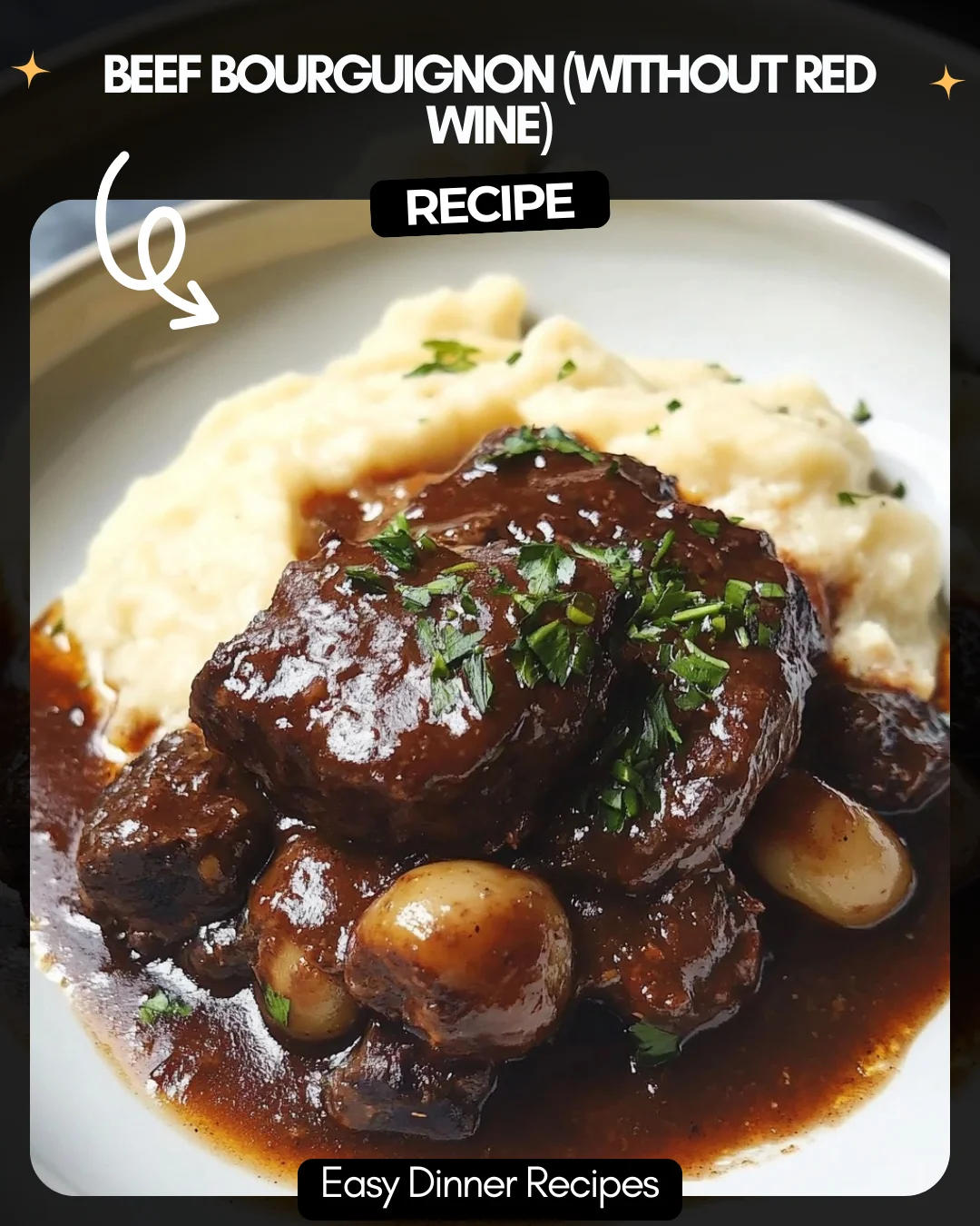 Beef Bourguignon (Without Red Wine)