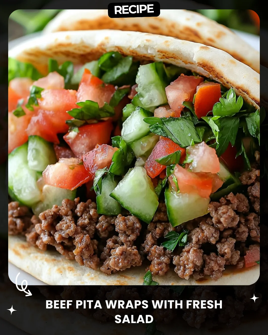 Beef Pita Wraps with Fresh Salad