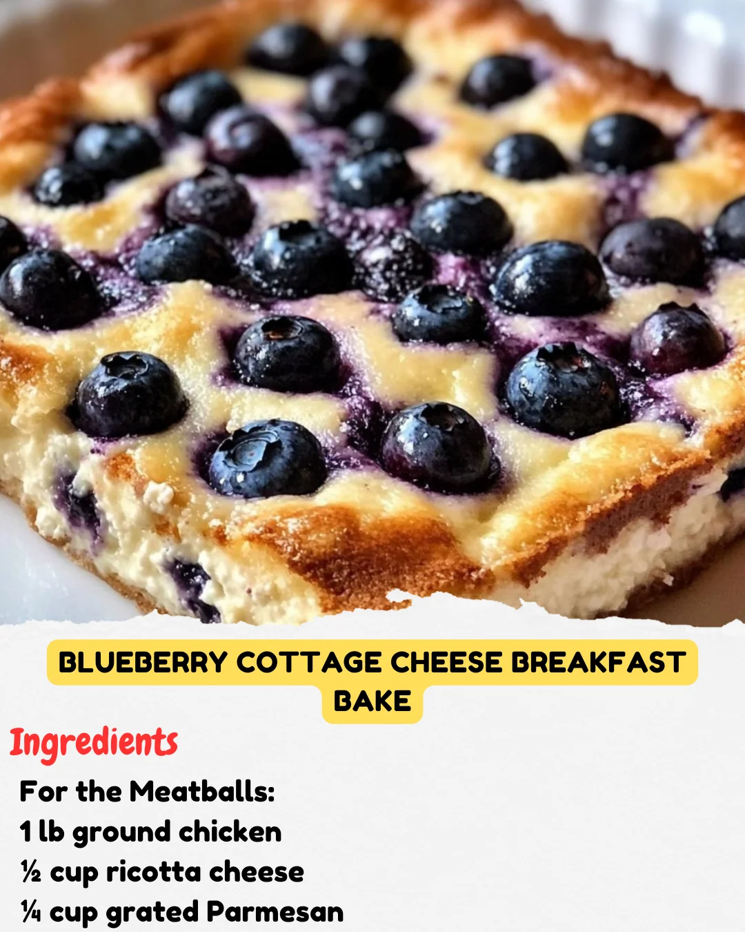Blueberry Cottage Cheese Breakfast Bake