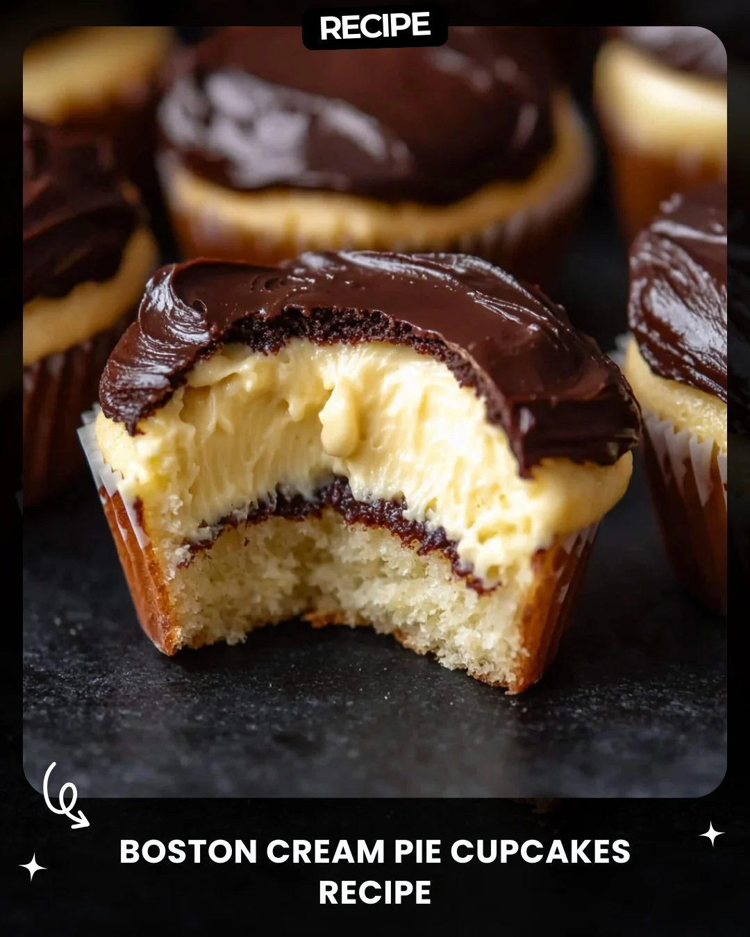 Boston Cream Pie Cupcakes Recipe
