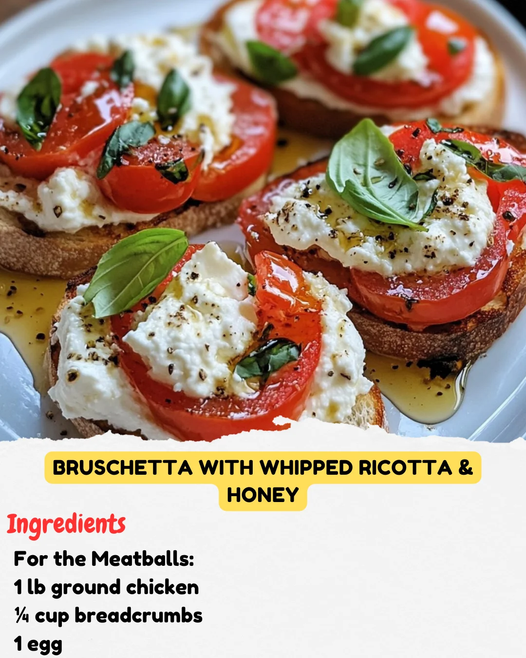 Bruschetta with Whipped Ricotta & Honey