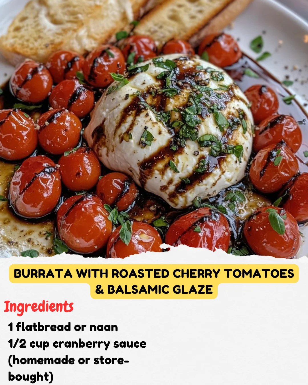 Burrata with Roasted Cherry Tomatoes & Balsamic Glaze