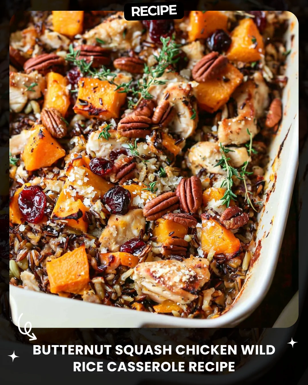 Butternut Squash Chicken Wild Rice Casserole Recipe