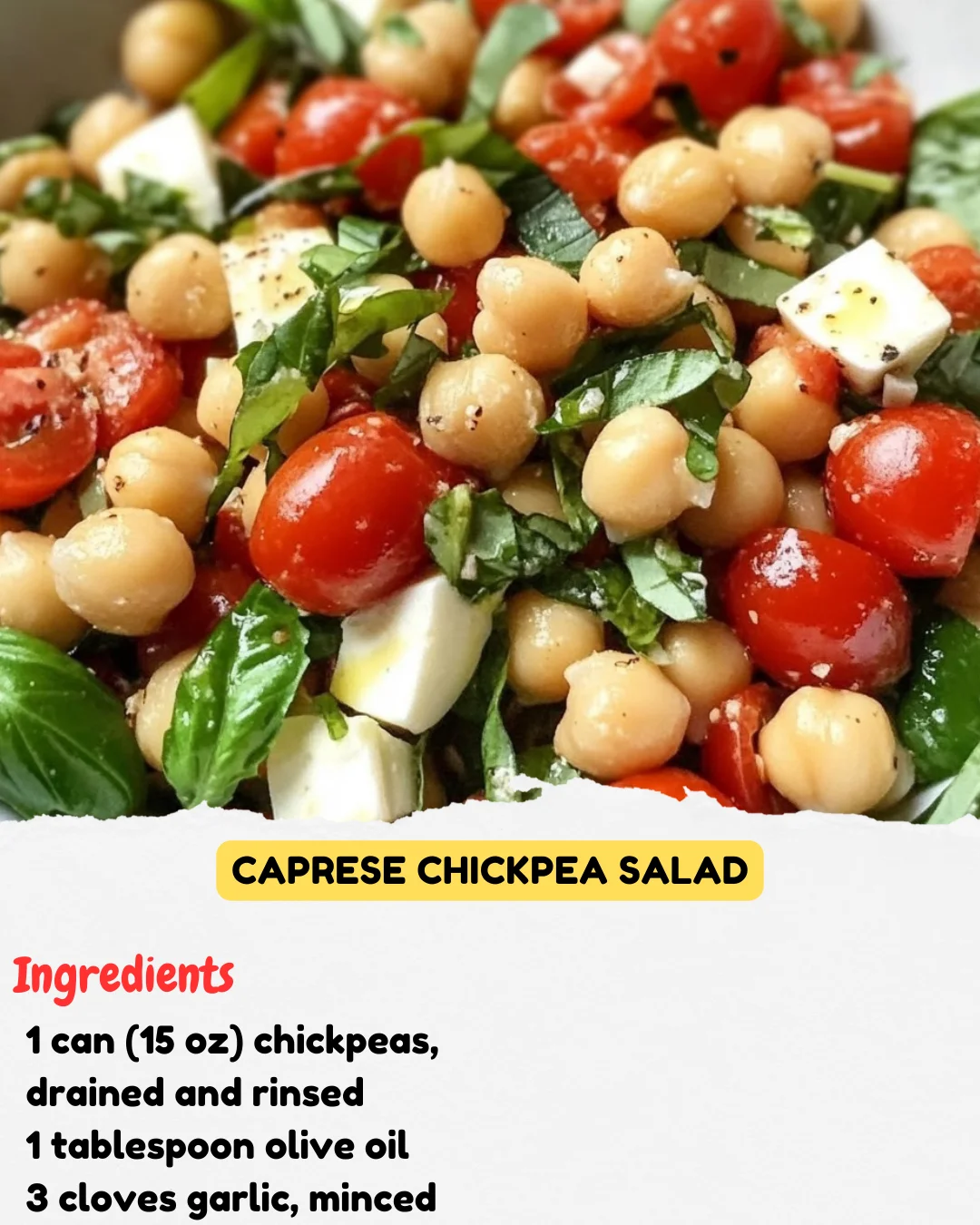 Caprese Chickpea Salad