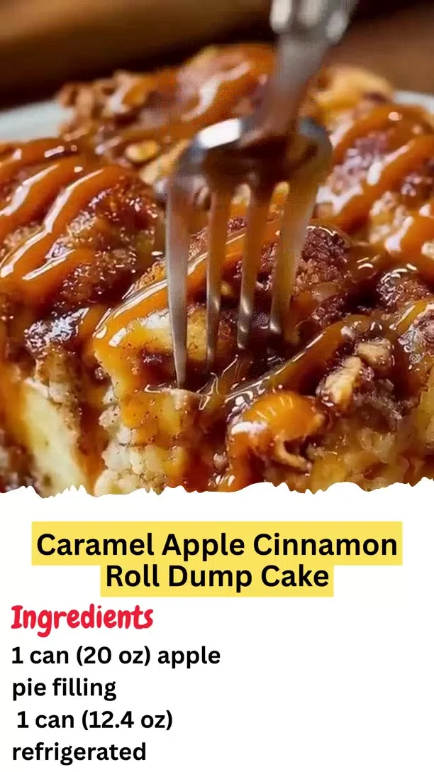 Caramel Apple Cinnamon Roll Dump Cake