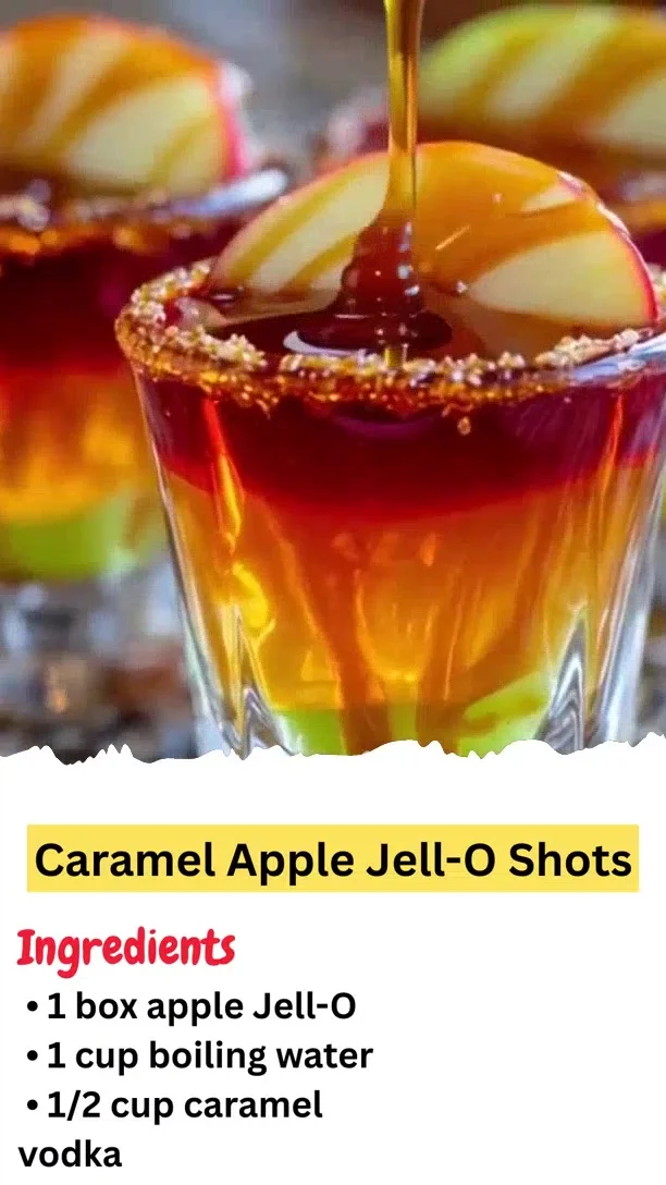 Caramel Apple Jell-O Shots
