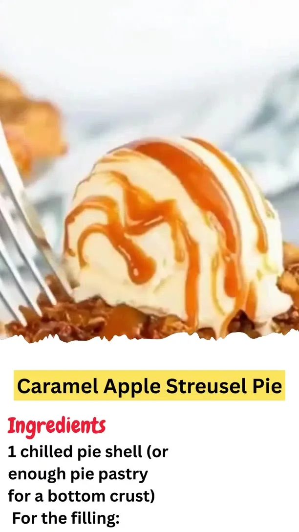 Caramel Apple Streusel Pie