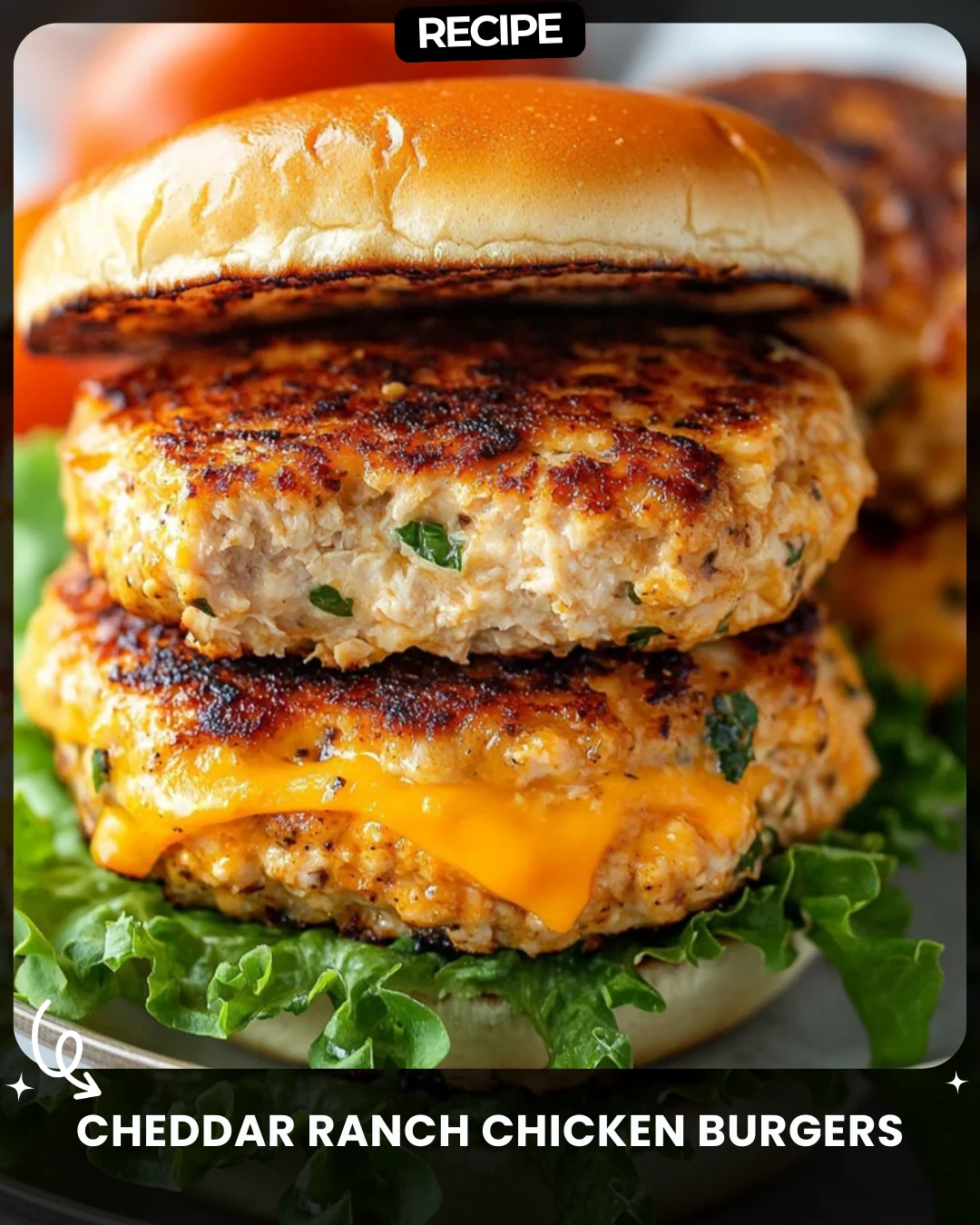 Cheddar Ranch Chicken Burgers
