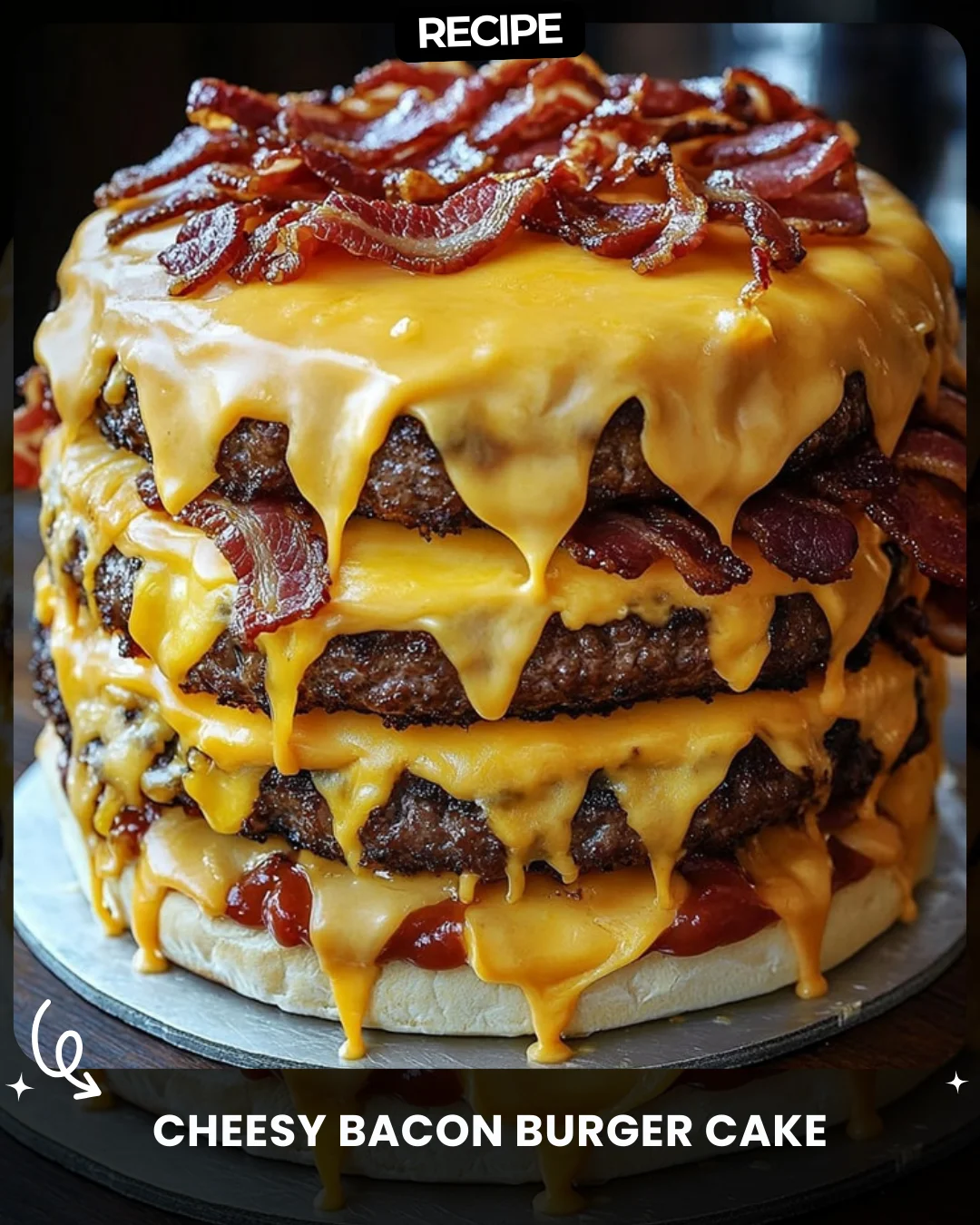 Cheesy Bacon Burger Cake