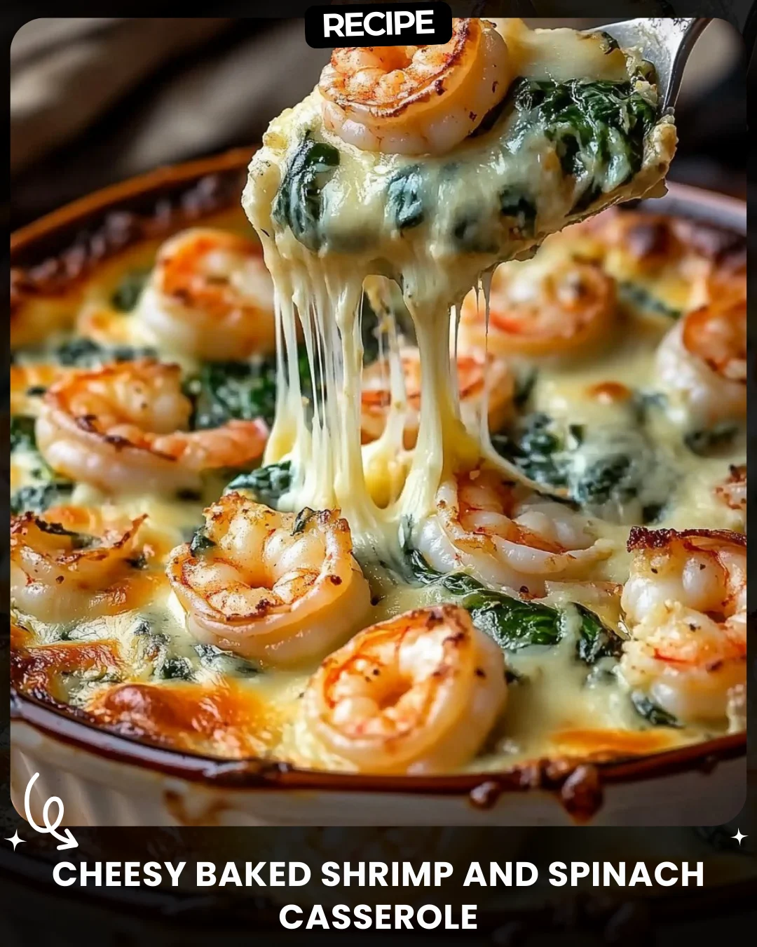 Cheesy Baked Shrimp and Spinach Casserole