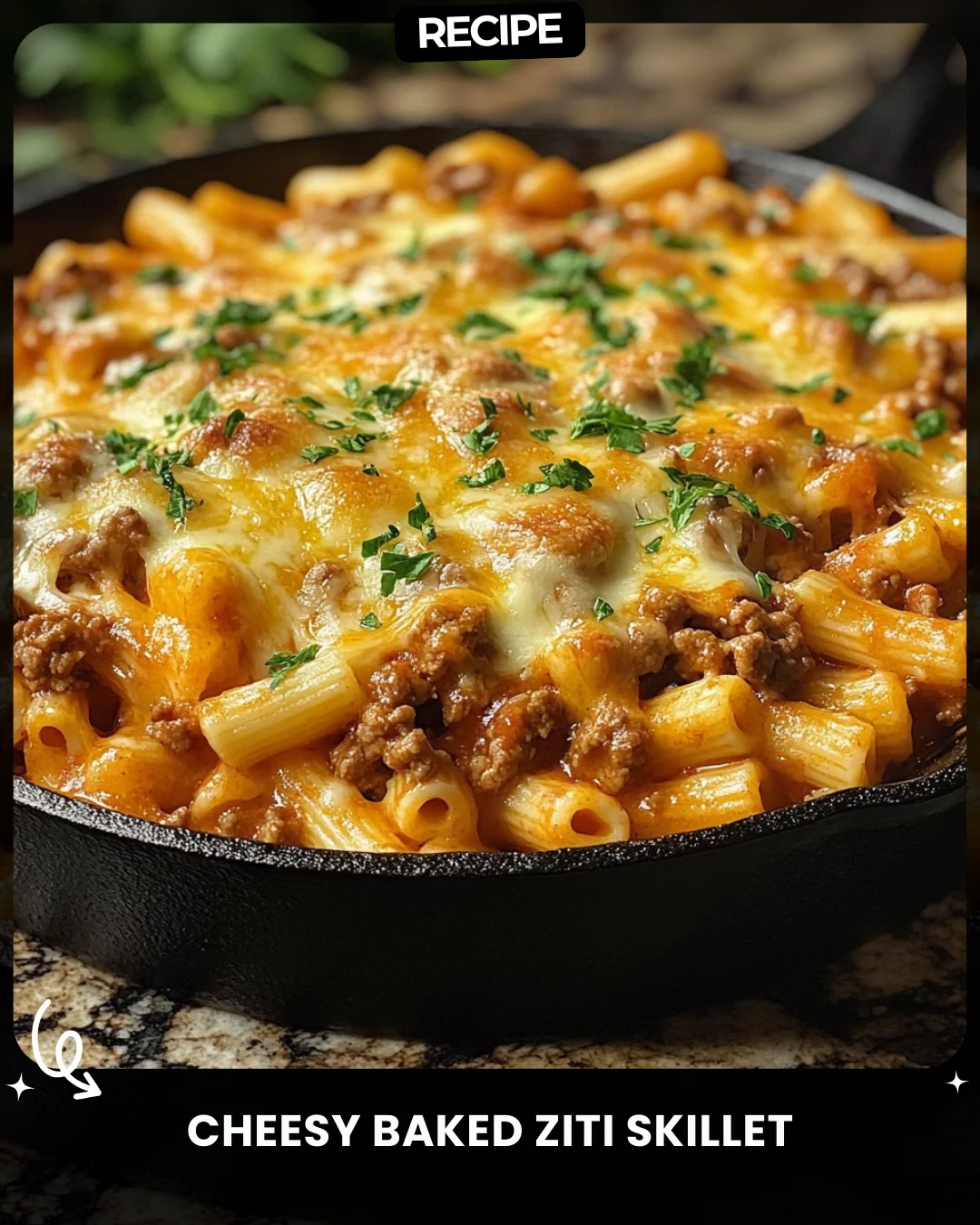 Cheesy Baked Ziti Skillet