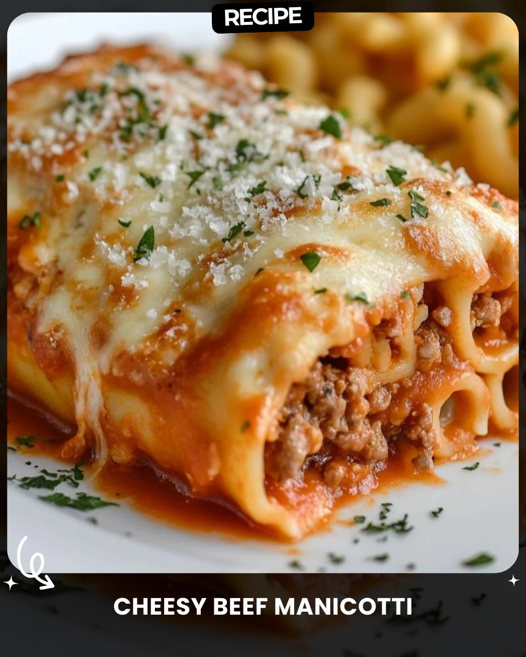 Cheesy Beef Manicotti