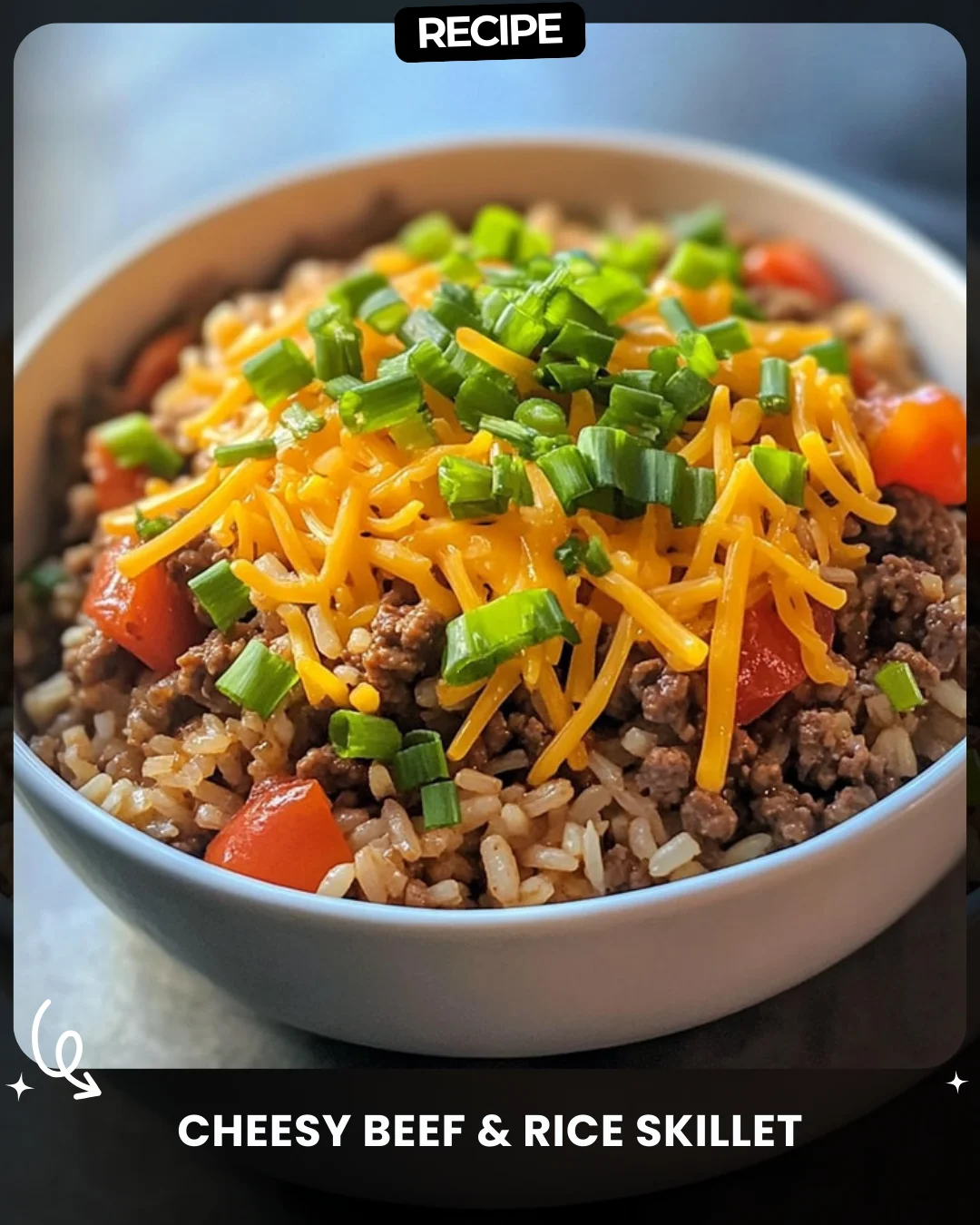Cheesy Beef & Rice Skillet