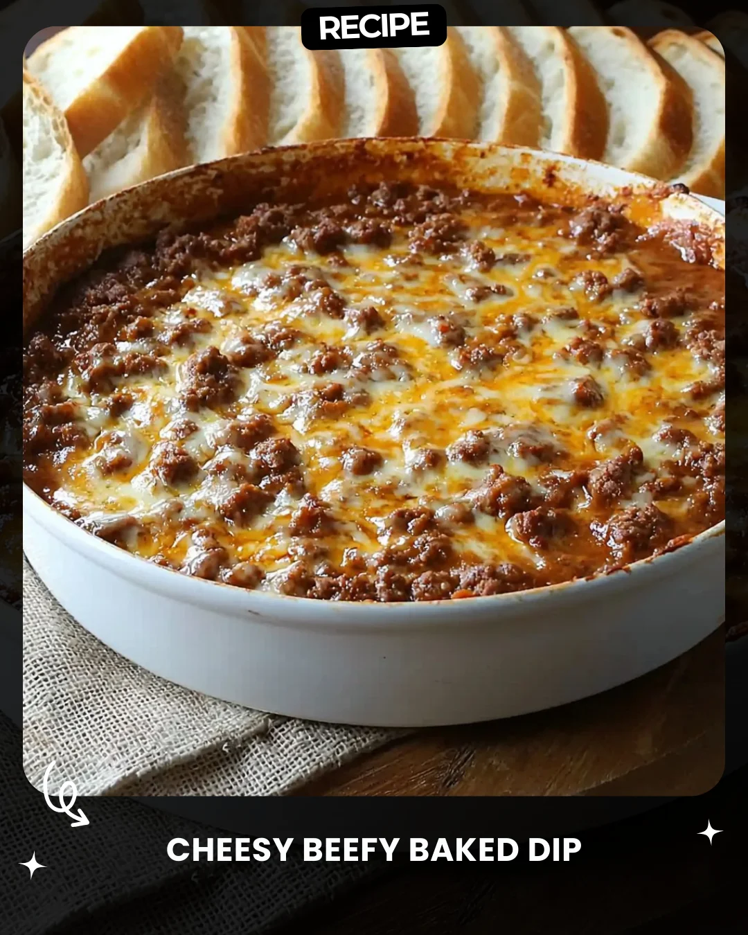 Cheesy Beefy Baked Dip