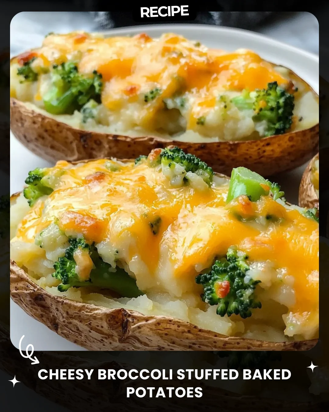 Cheesy Broccoli Stuffed Baked Potatoes