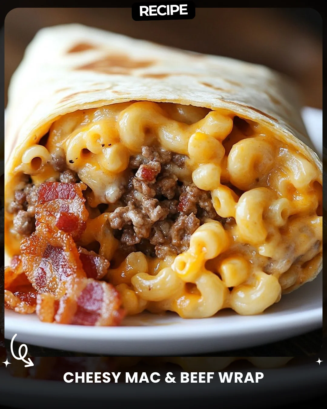 Cheesy Mac & Beef Wrap