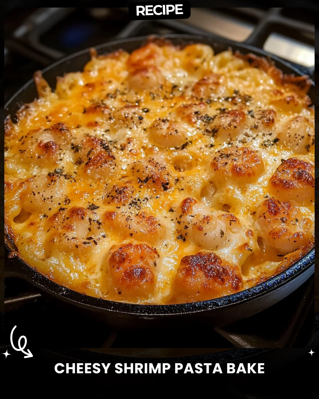 Cheesy Shrimp Pasta Bake