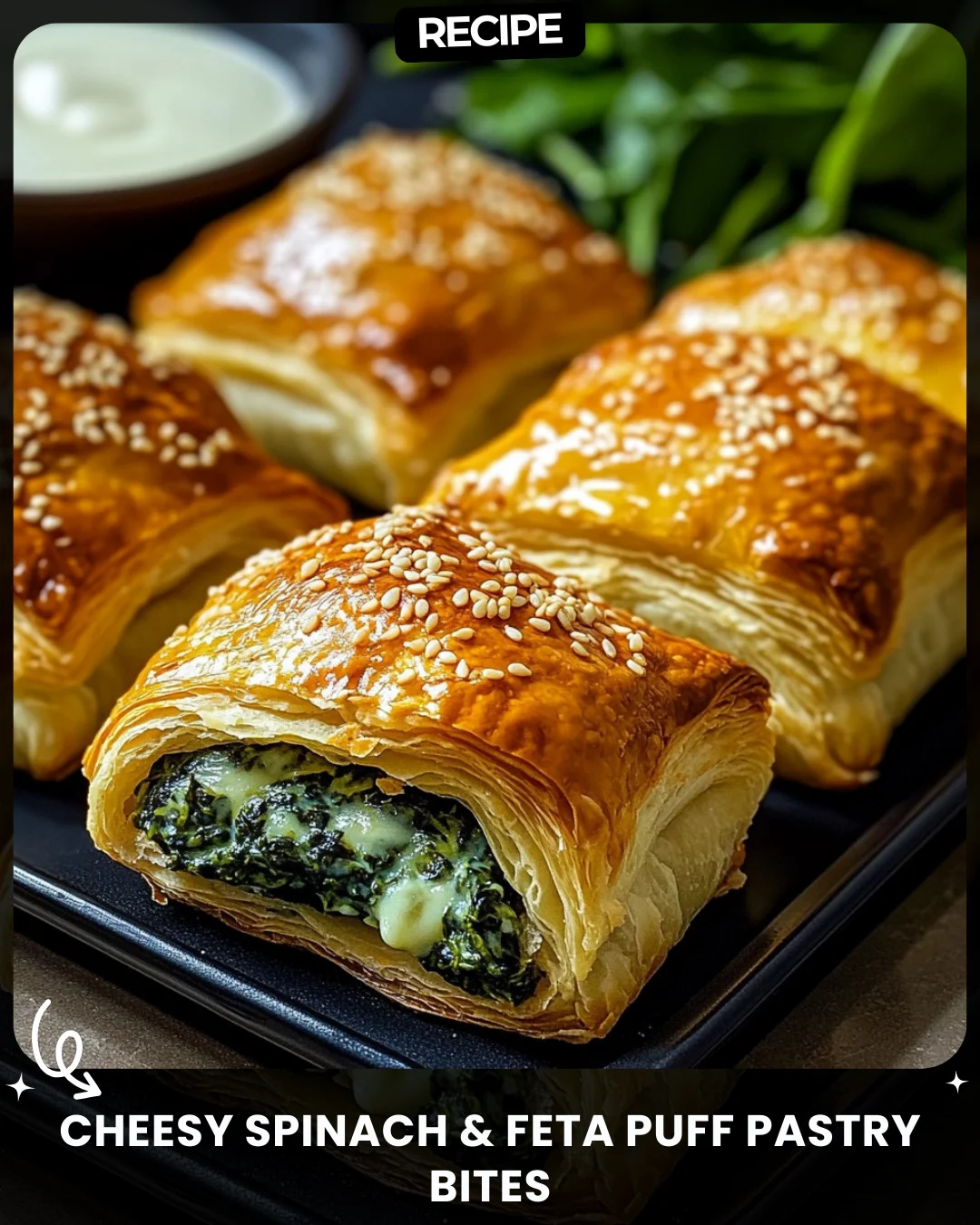 Cheesy Spinach & Feta Puff Pastry Bites