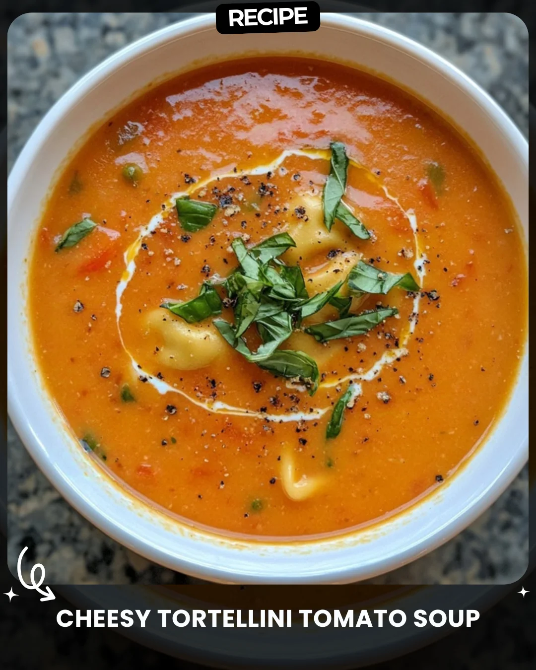 Cheesy Tortellini Tomato Soup