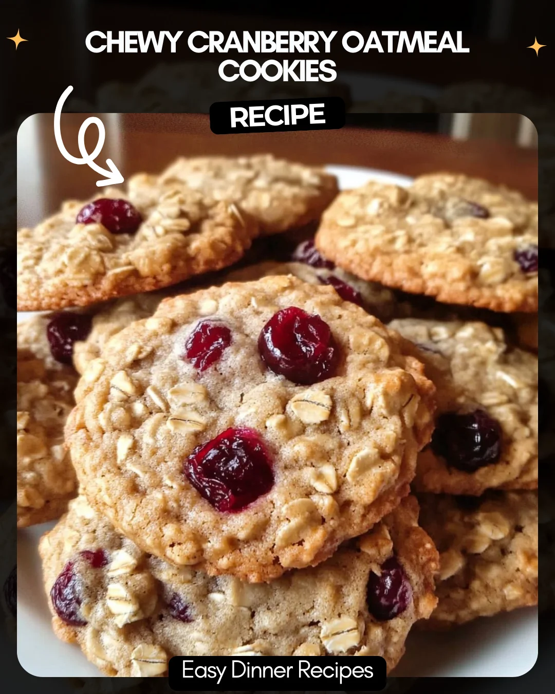 Chewy Cranberry Oatmeal Cookies