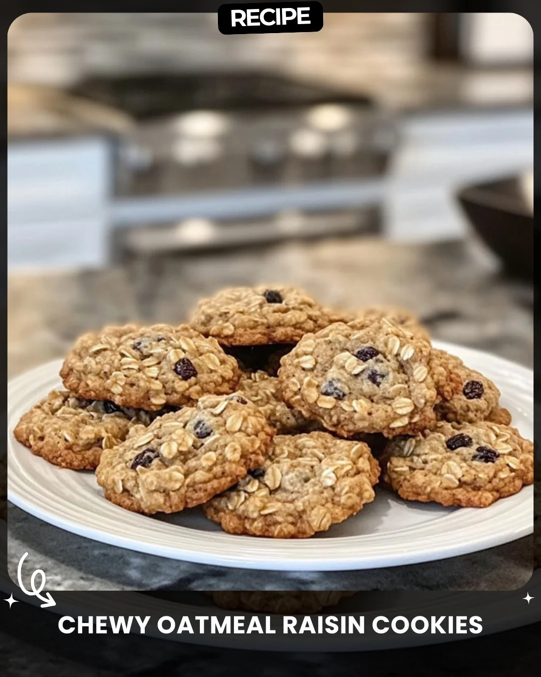 Chewy Oatmeal Raisin Cookies