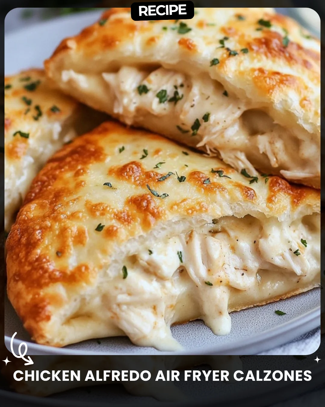 Chicken Alfredo Air Fryer Calzones