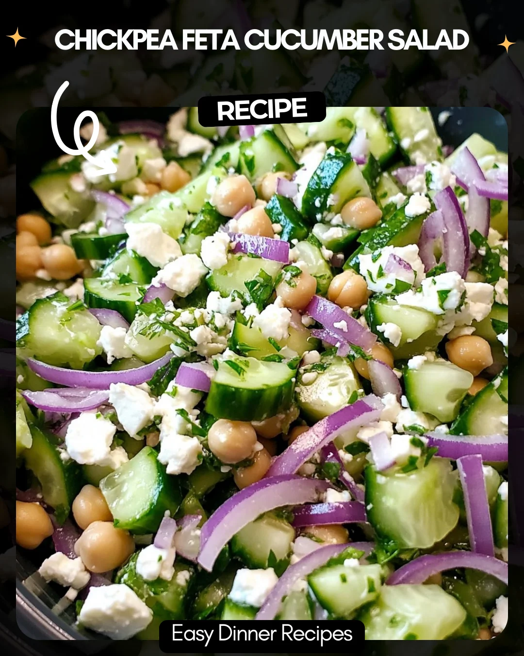 Chickpea Feta Cucumber Salad