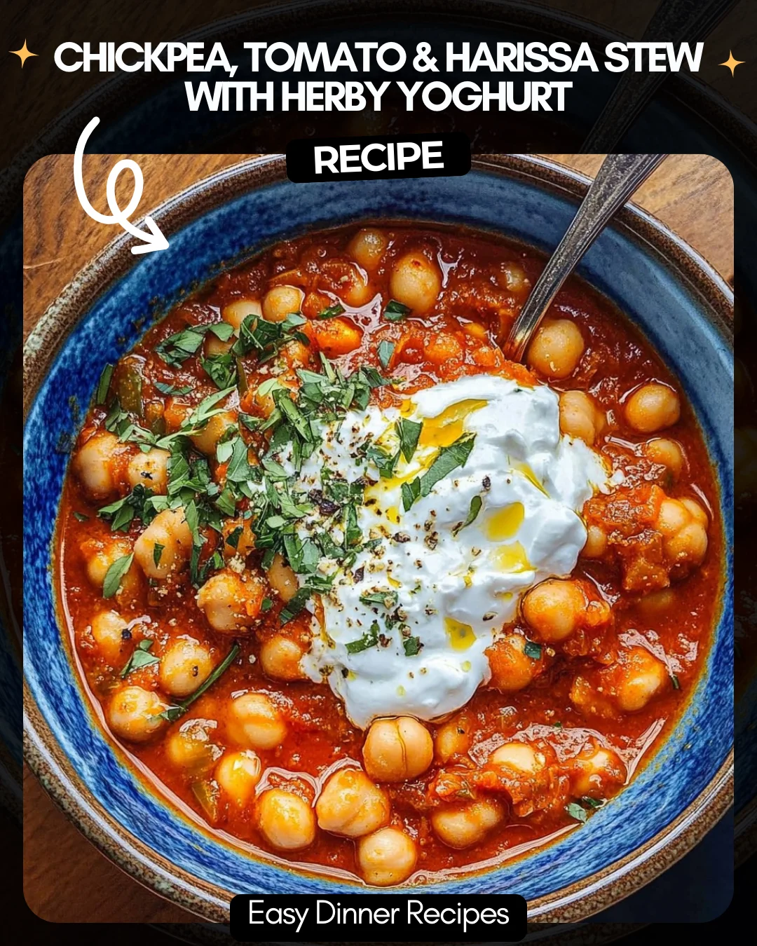 Chickpea, Tomato & Harissa Stew with Herby Yoghurt