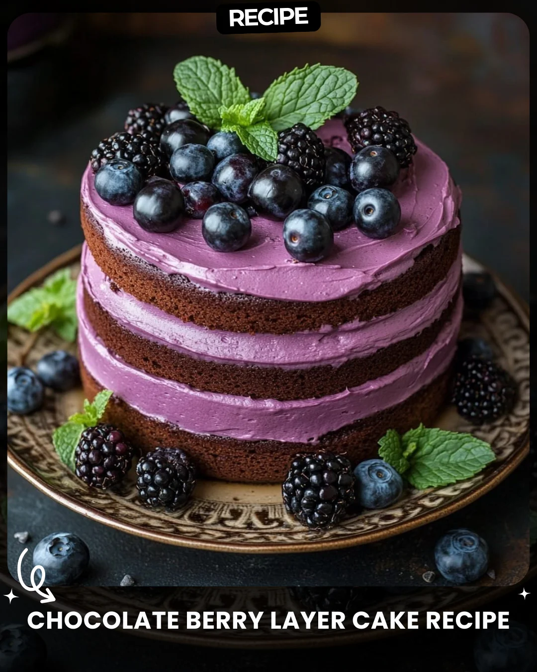 Chocolate Berry Layer Cake Recipe