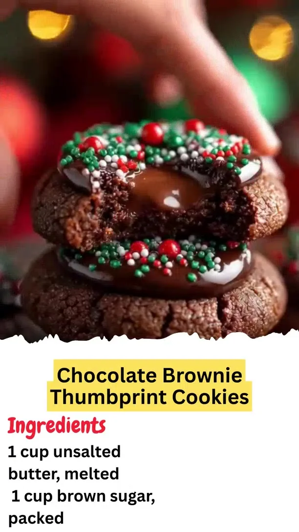 Chocolate Brownie Thumbprint Cookies