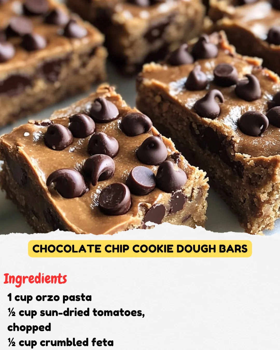 Chocolate Chip Cookie Dough Bars