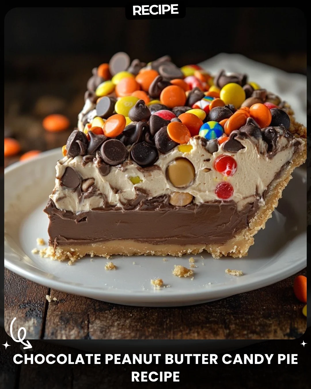 Chocolate Peanut Butter Candy Pie Recipe