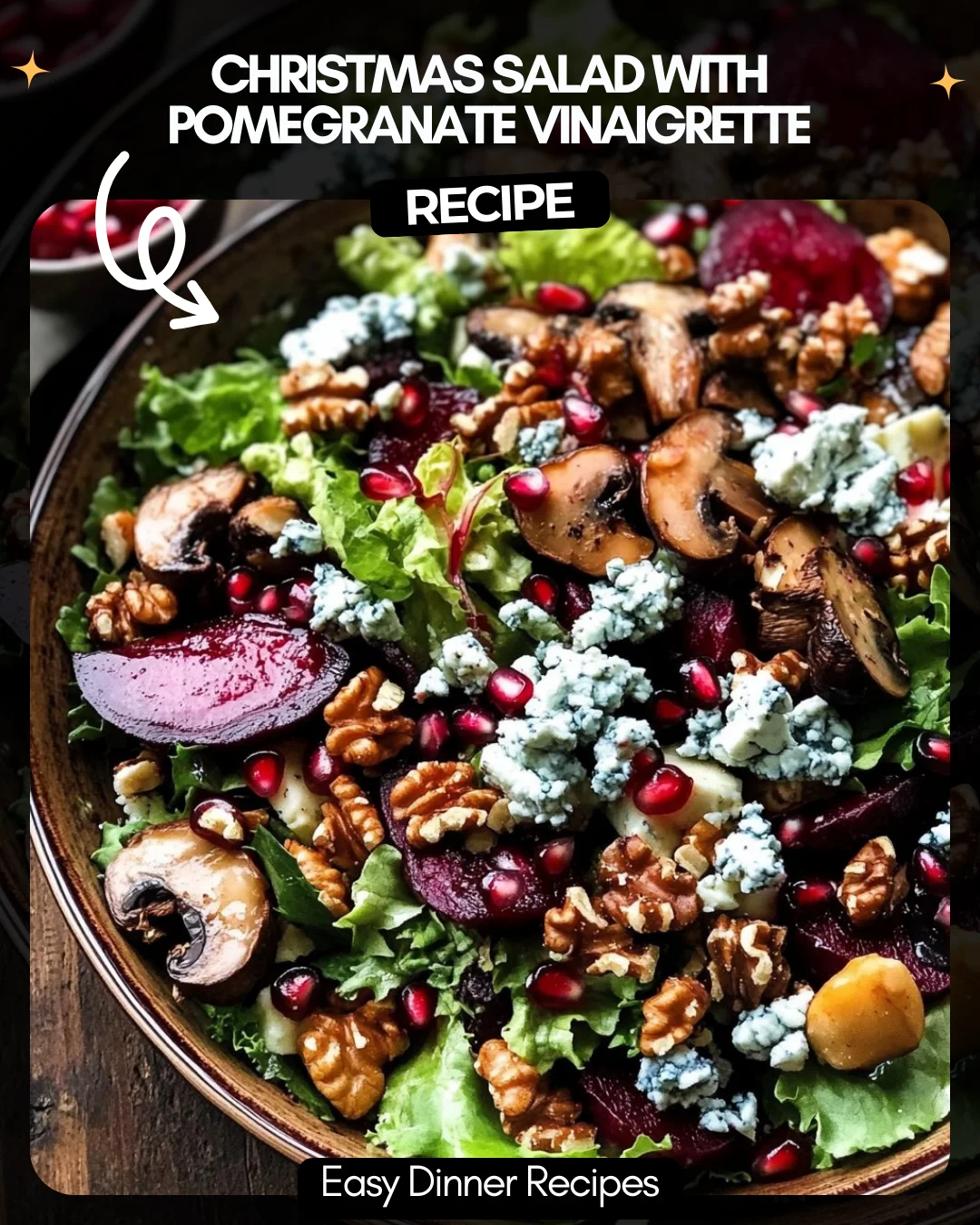 Christmas Salad with Pomegranate Vinaigrette
