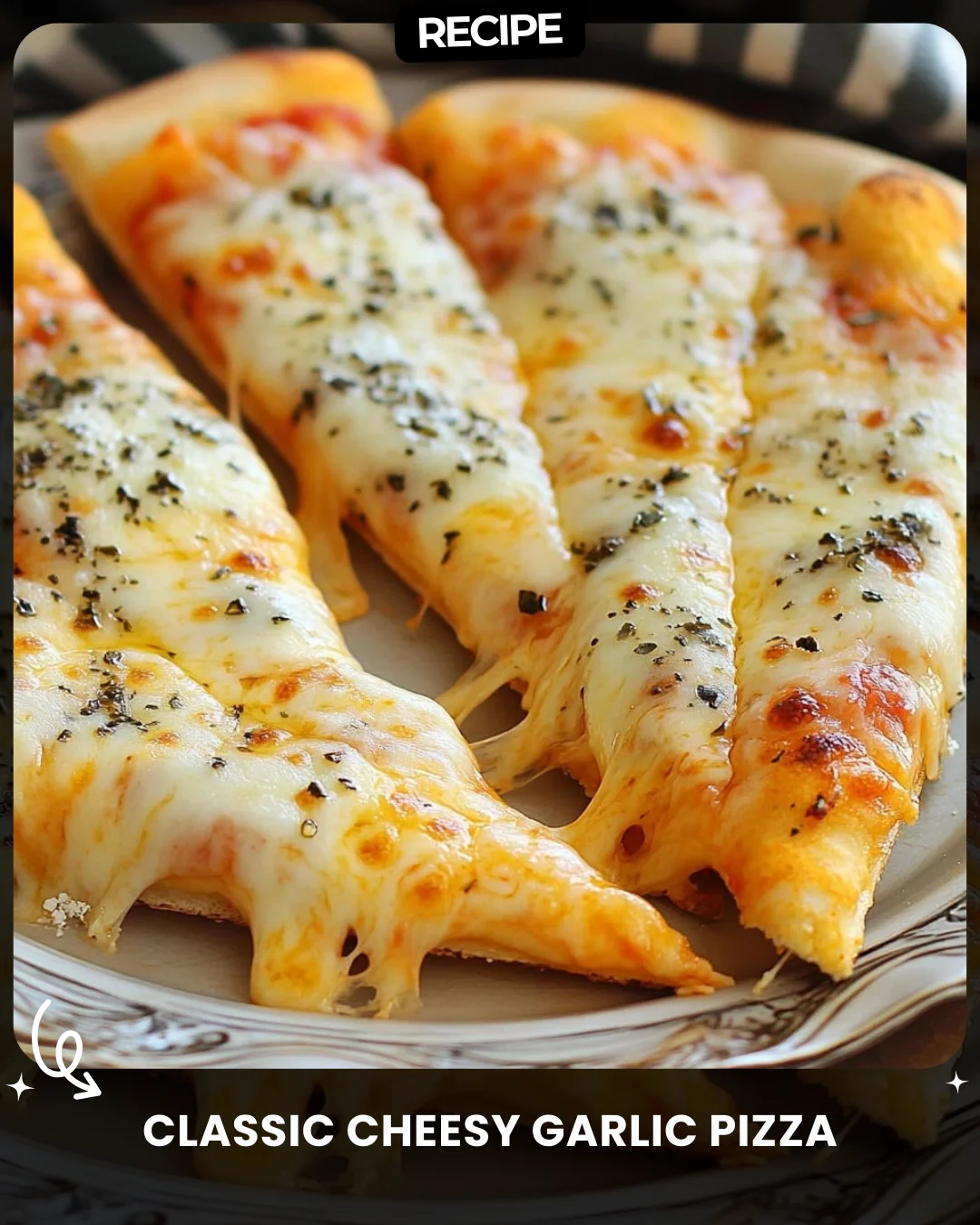 Classic Cheesy Garlic Pizza