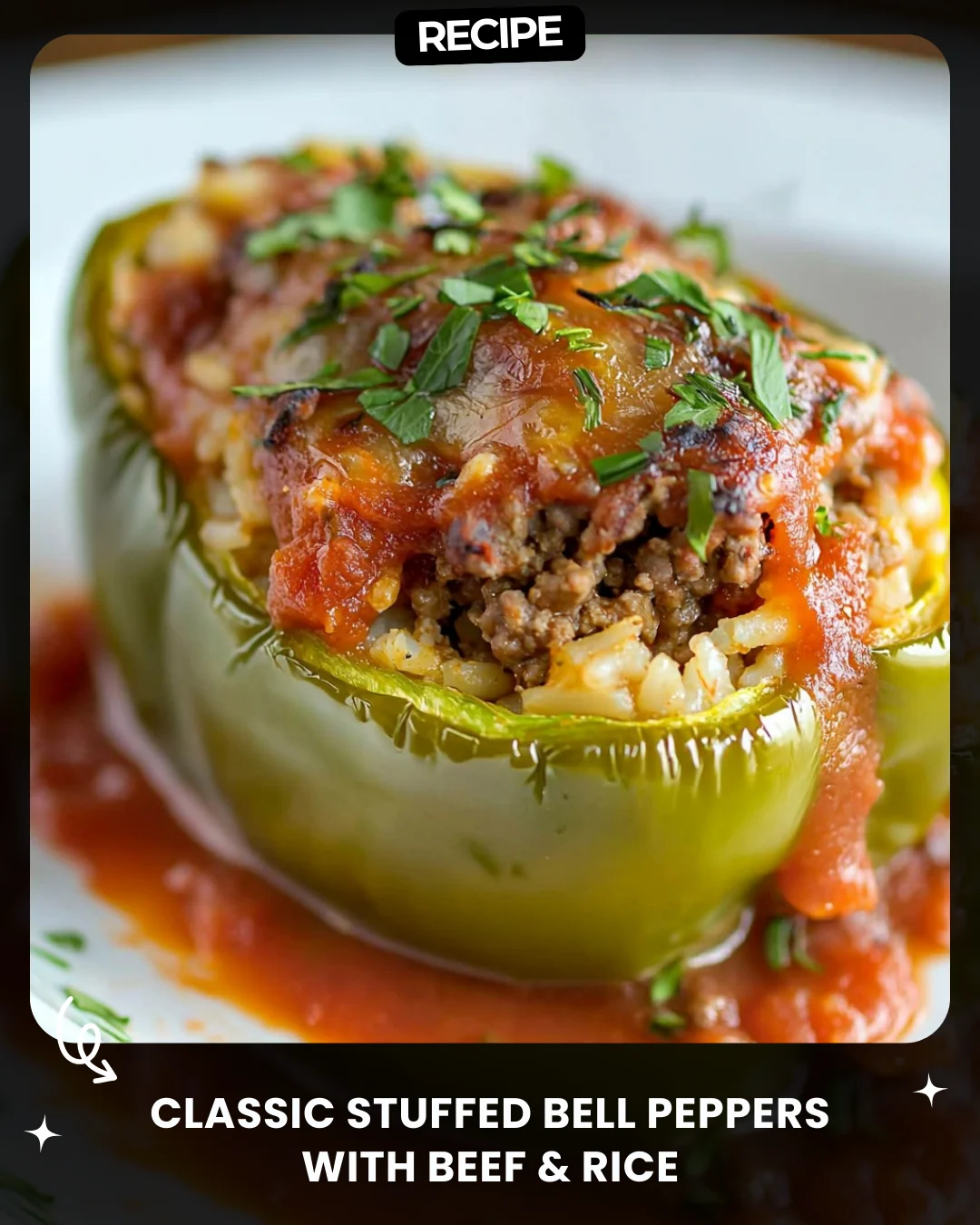 Classic Stuffed Bell Peppers with Beef & Rice