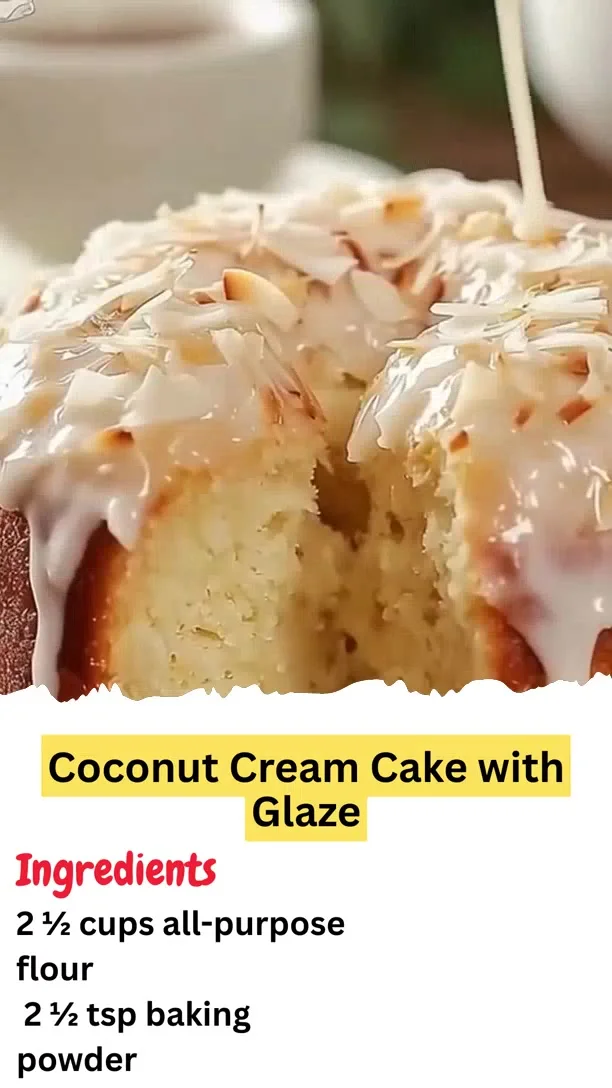 Coconut Cream Cake with Glaze